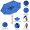 Costway 10' Solar LED Lighted Patio Market Umbrella Shade Tilt Adjustment Crank Tan/Beige/Blue/Navy/Burgundy/Gray